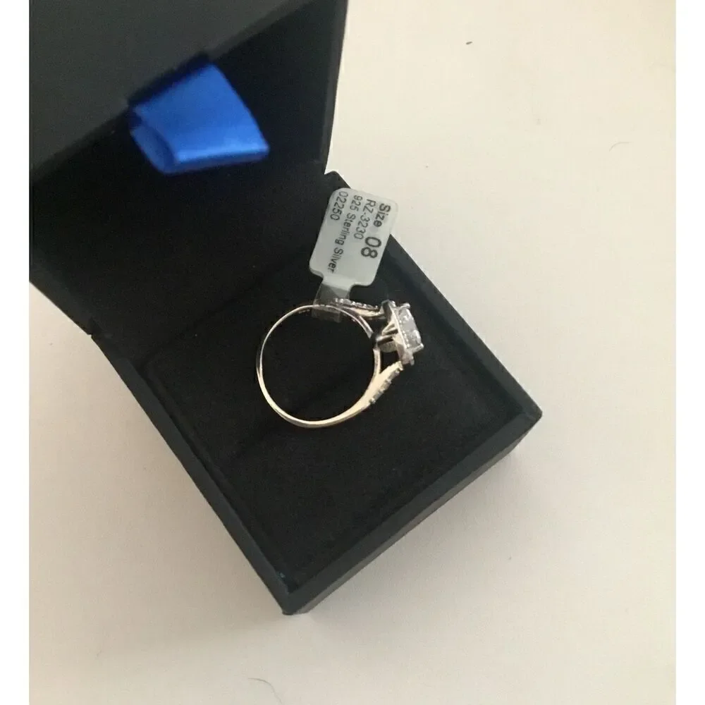 2 Ct Halo Heart Cut Genuine Diamond Simulant Engagement/Right Hand Ring Sz 8